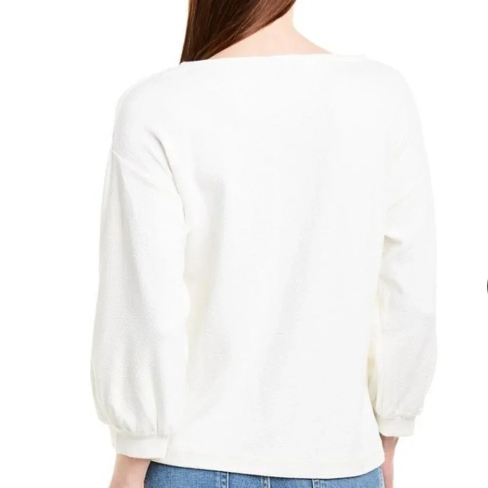 J. Crew Textured Double Knit Balloon Sleeve Boxy Blouse XS